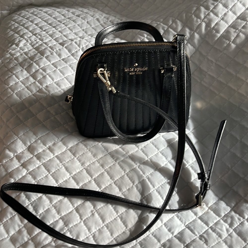 Kate Spade mini dome satchel crossbody hand bag black